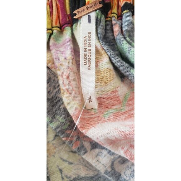 NEW FREE PEOPLE BALI MOROCCAN COLORFUL LACE FRONT TIE STRAP TOP TUNIC SZ SMALL - Picture 8 of 9